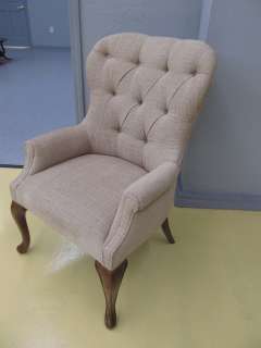   Button Tufted Upholstered Wing Back Study Office Chair  
