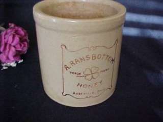Vintage R. Ransbottom Honey Crock Pot Stoneware Roseville Ohio  