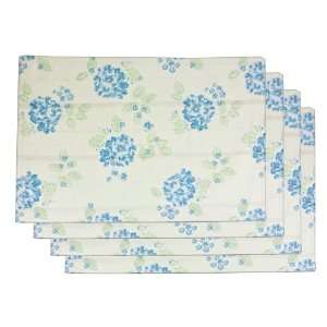  Laura Ashley Hydrangea Fabric Placemats, Blue, Set of 4 