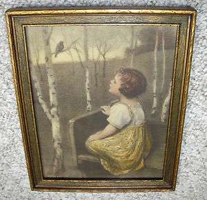 VINTAGE PRINT SPRING SONG BY SIMON GLUCKLICH HOUSED IN LOVELY OLD ART 