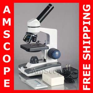 40X 1000X All Glass Optics Student Microscope w C&F Focus + Prepared 