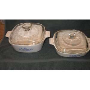  2 CASSEROLE DISHES WITH COVERS 