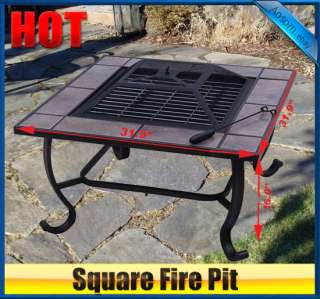 Outdoor patio Metal Fire Pit Stove BBQ Grill Fireplace  