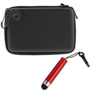  Carrying Case + Red Mini Stylus with 3.5mm Adapter Plug for Magellan 