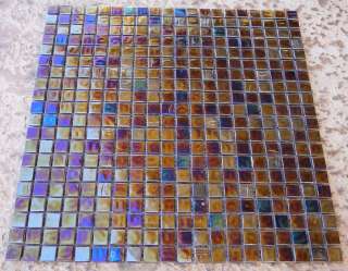 Iridescent Sunset 13x13 Glass Tile Mosaic Sheet (5/8x5/8 Tiles 