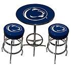 Penn State NCAA Licensed Black Bar Pub Table & 2 Double Rung Swivel 
