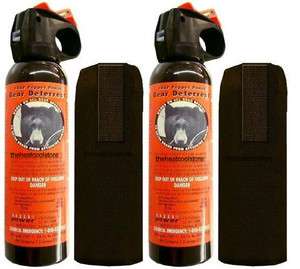 Lot of 2 UDAP Pepper Power Bear Spray w/ Holster 12VHP  