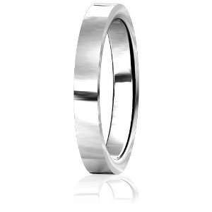 Plain Mens or Ladies Flat Wedding Band, 3mm wide, 2mm thick, comfort 