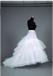   Gown Train Petticoat Crinoline Underskirt and 2 Hoop 1 Layer Petticoat