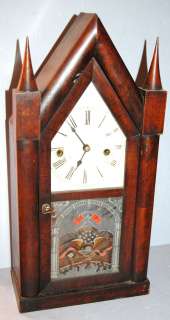   ANDREWS STEEPLE CLOCK WITH SPECTACULAR FENN TABLET, C. 1845  