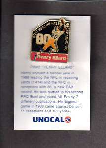 UNOCAL #2 HAT PIN BACK BUTTON LA RAMS Henry Ellard  