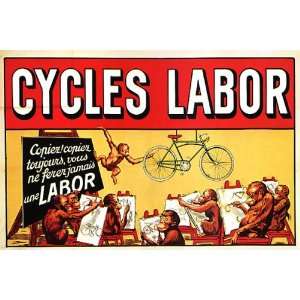  CYCLES BICYCLE LABOR MONKEYS FRANCE FRENCH SMALL VINTAGE 
