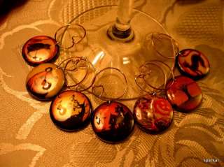 Halloween Wine Charms Bridal Table Favors Place Cards Party Favors