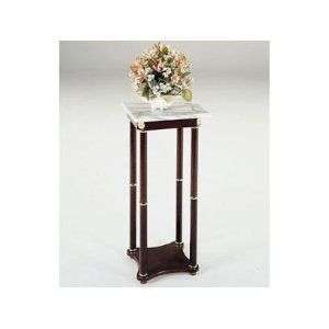 Square White Marble Plant/Telephone Stand  