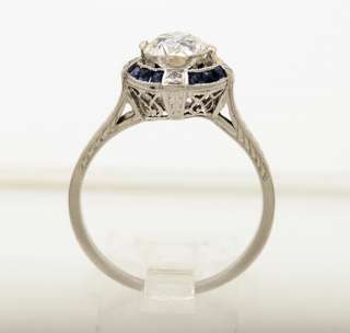 Antique Platinum, Diamond & Sapphire Art Deco Engagement Ring J32696 