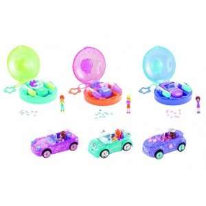   Polly Pocket Glitz n Go Compacts with Lila and Pink Car Toys & Games