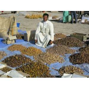 Man Selling Dates at the Market, Erfoud, Morocco, North Africa, Africa 