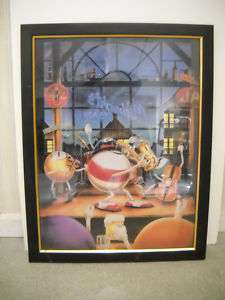Orleans Billiard print framed under UV glass pool table  