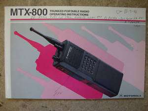 Motorola MTX 800 Trunked Portable Radio Inst Manual X3  
