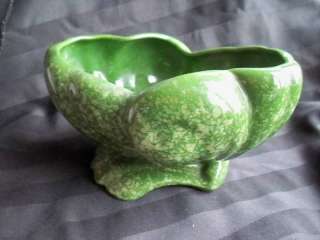 Shawnee Green Footed Planter Vase Speckled  