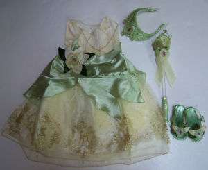 Disney Princess & Frog Tiana Costume Set XXS 2/2T 3/3T  