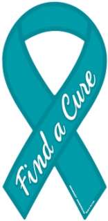 Cure Ovarian Cancer Ribbon Magnet. Show your support for finding a 
