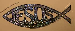 Silver Jesus Icthus Fish MINI Car Magnet  