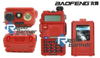 Red Colour BAOFENG NEW Model UV 5R Dual Band UHF/VHF Radio + free 