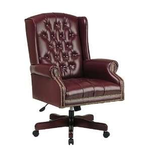  Burgundy Vinyl Executive Traditional Chair