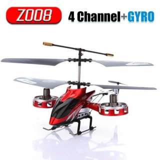   4CH IR Remote Control RC Mini Z008 Avatar Helicopter Metal Gyro Red