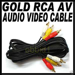 12FT GOLD RCA AV AUDIO VIDEO STEREO CABLE DVD VCR TV  
