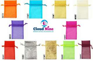 7cm x 10cm Organza Gift Pouches Bags Pack of 5 Ideal for Christmas 