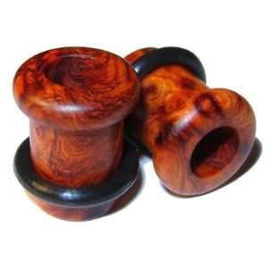   Burl Single Top Hat Organic Wood Tunnels Exotic Plugs Jewelry