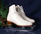 euc white riedell model 220 figure skates sz 5b with