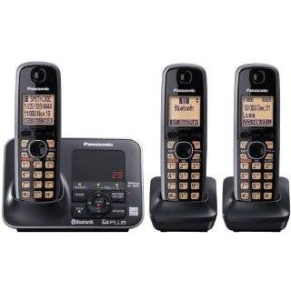    to Cell via Bluetooth Cordless Phone, Black, 3 Handsets by Panasonic