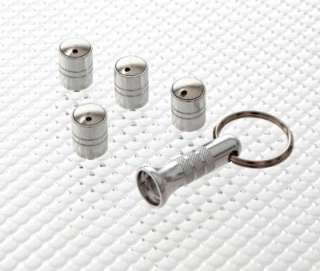 SILVER RICHBROOK SPINNING ANTI THEFT CAR TYRE VALVE DUST CAPS  