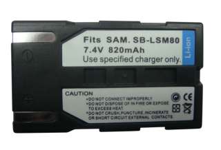 SB LSM80 BATTERY FOR SAMSUNG SC DC164 SC D372 SC D353  