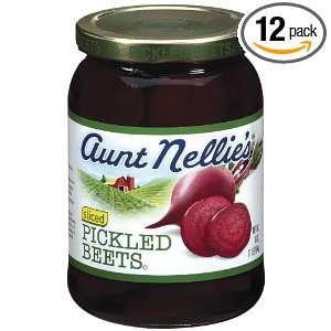 Aunt Nellies Sliced Pickled Beets 16 oz (Pack of 12)  
