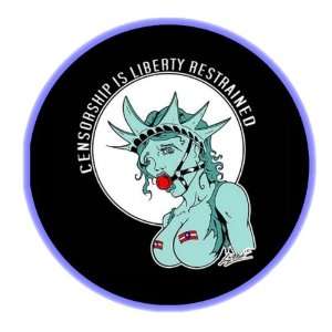   Is Liberty Restrained 3.50 Badge Pinback Button 