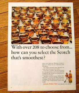 1963 Johnnie Walker Red Whiskey Ad 208 to Choose Scotch  
