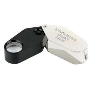 21mm LED Jewellers Jewellery Pocket Loupe Magnifier Magnifying Glass 