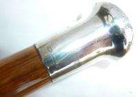 Antique Vintage Silver Top Walking Stick Cane NR  