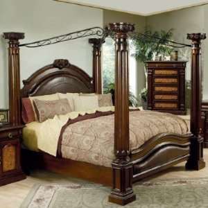    Coaster Montecito II Queen Poster Bed in Cherry