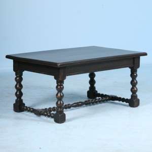 Antique Coffee Table from Denmark c1900 Distressed Black Finish  