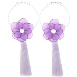  Purple Glitter Daisy Flower Curtain Tieback Pair / Set 