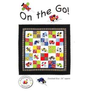 On the Go Quilt Pattern, Simple blocks and appliques of cars, truck 