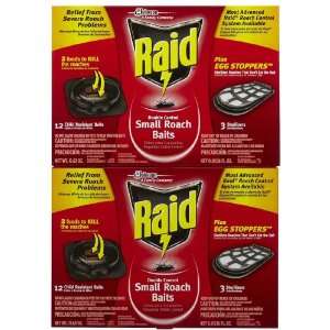  Raid Double Control Small Roach Baits + Egg Stoppers, 15 