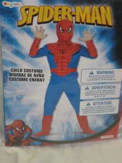 NEW Marvel Spiderman Child Dress Up Costume Jumpsuit & Cloth Hood Mask 