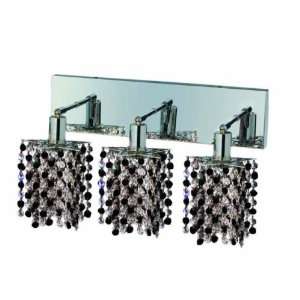   RC Mini 8 Inch High 3 Light Wall Sconce, Chrome Finish with Jet (Black