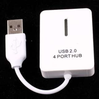 NEW Square 4 Ports High Speed USB 2.0 HUB   White C754W  